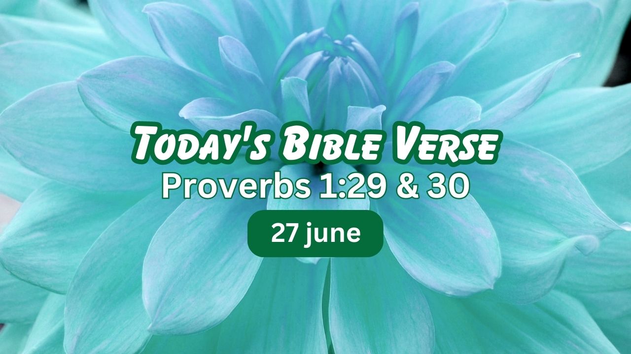 Today’s Bible Verse Proverbs 1:29 & 30