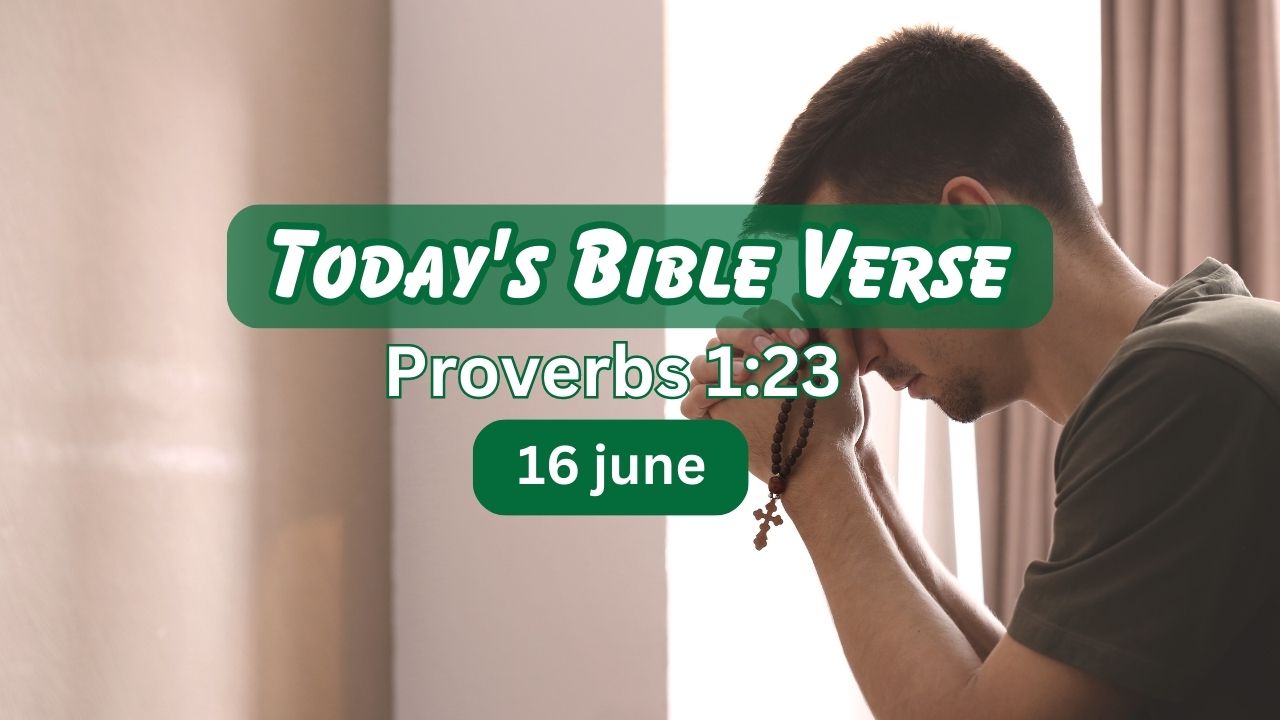 Today’s Bible Verse Proverbs 1:23 Repent at my rebuke! Then I will pour out my thoughts to you, I will make known to you my teachings.