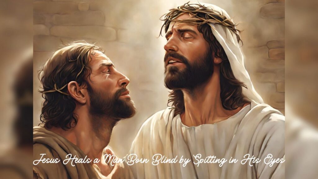26 Miracle: Jesus Heals a Man Born Blind by Spitting in His Eyes. 