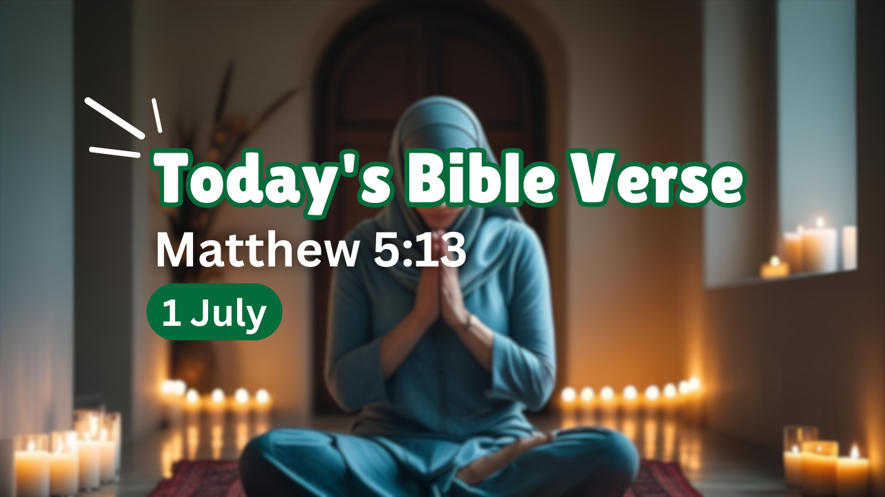 Today’s bible verse | Bible verse of the day | KJV | 1 July 2025 | Matthew 5:13 “Ye are the salt of the earth: but if the salt have lost his savour, wherewith shall it be salted? it is thenceforth good for nothing, but to be cast out, and to be trodden under foot of men.”
