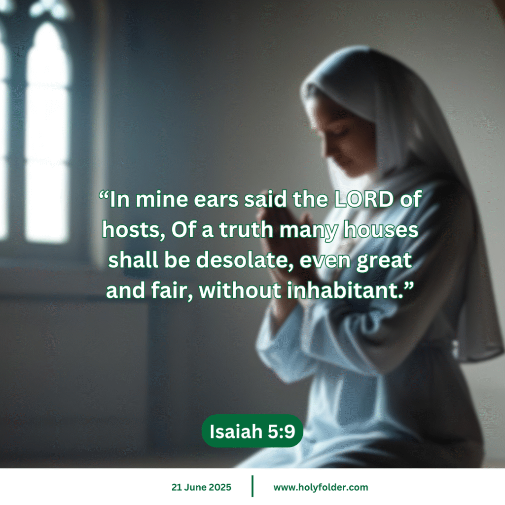 Today’s bible verse | God's Judgment on Desolate Houses | 21 June 2025